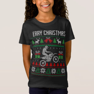Ugly Merry Christmas Dirt Bike Racing Santa Xmas C T-Shirt