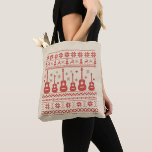Ugly Merry Christmas sweater acoustic guitar Tote Bag