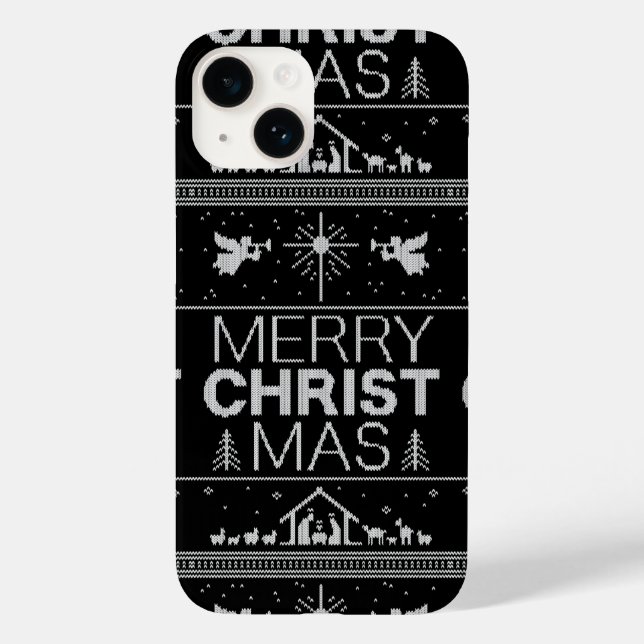 Ugly Merry Christmas Sweater Elegant Religious Cas Case-Mate iPhone Case (Back)