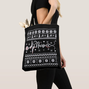 Ugly Merry Christmas sweater heartbeat Tote Bag