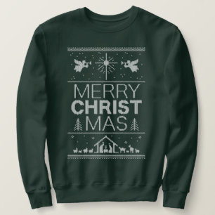 Ugly Merry Christmas Sweater Religious Christian