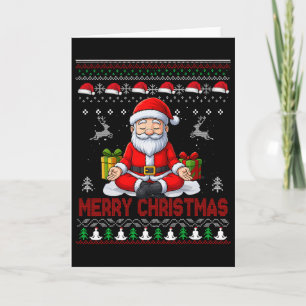 Ugly Merry Christmas Yoga Santa Claus Namasleigh N Card