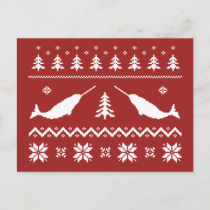 Ugly Narwhal Christmas Sweater Holiday Postcard