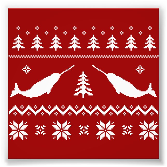 Ugly Narwhal Christmas Sweater Photo Print (Front)