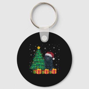 Ugly Newfoundland Santa Hat Christmas Lights Dog L Key Ring