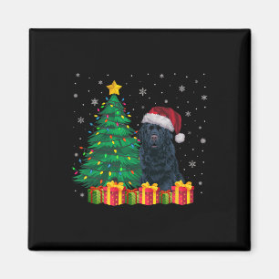 Ugly Newfoundland Santa Hat Christmas Lights Dog L Magnet