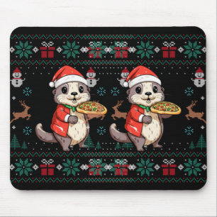 Ugly Otter Lover Santa Hat Xmas Light Otter Christ Mouse Mat