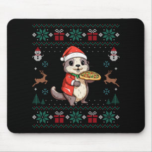 Ugly Otter Lover Santa Hat Xmas Light Otter Christ Mouse Mat