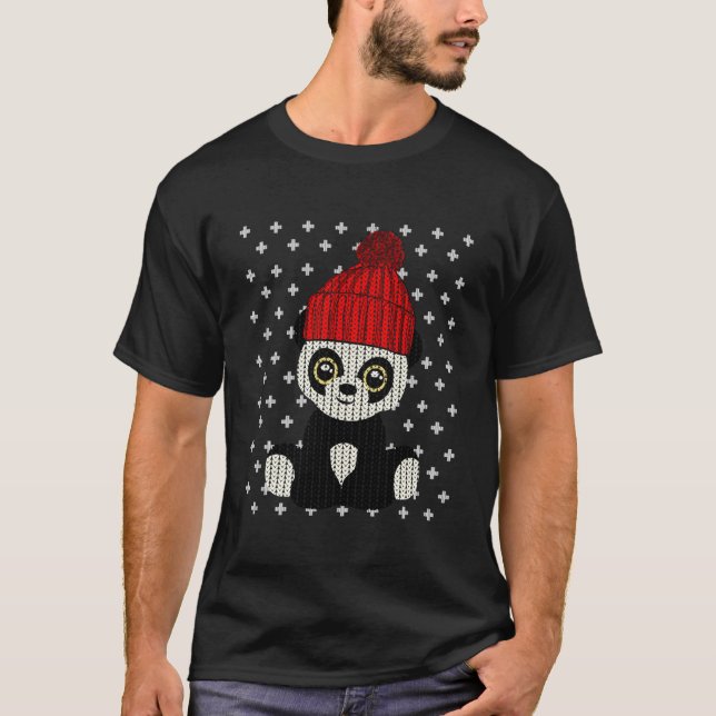 Ugly Panda Bear Santa X-Mas T-Shirt (Front)