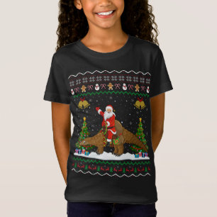 Ugly Pangolin Xmas Gift Santa Riding Pangolin Chri T-Shirt
