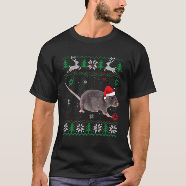 Ugly Rat Santa Animals T-Shirt (Front)