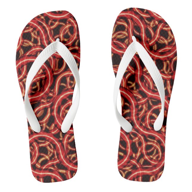 Ugly red worm cable pattern flip flops (Footbed)
