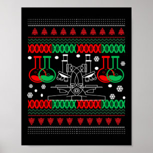 Ugly Science Chemistry Biology Christmas Sweater T Poster