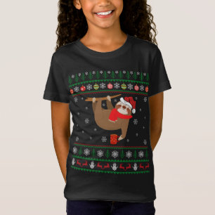 Ugly Sloth Lover Xmas Gift Santa Hat Ugly Sloth Ch T-Shirt