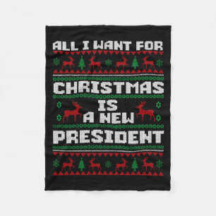 Ugly Sweater All I Want For Christmas Is A New Pre Fleece Blanket