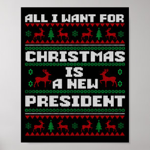 Ugly Sweater All I Want For Christmas Is A New Pre Poster