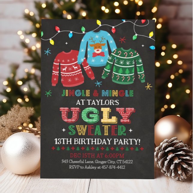 Ugly Sweater Birthday Invitation, Ugly Sweater Invitation (Creator Uploaded)