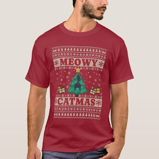 Ugly Sweater Cat in Tree (Front)