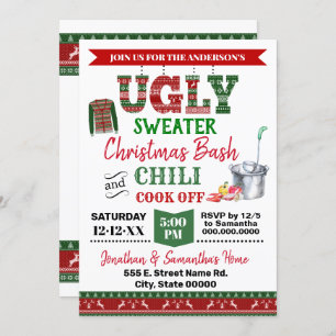 Ugly Sweater & Chilli Cook Off Christmas Bash Invitation