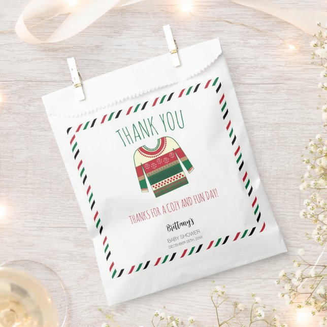 Ugly Sweater Christmas Baby Shower  Favour Bags (Clipped)