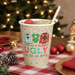 Ugly Sweater Christmas Baby Shower Paper Cups
