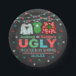 Ugly Sweater Christmas Baby Shower Paper Plate<br><div class="desc">Celebrate in style with these trendy baby shower paper plates. The design is easy to personalise with your own wording and your family and friends will be thrilled when they see these fabulous party plates.</div>