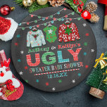 Ugly Sweater Christmas Baby Shower Paper Plate<br><div class="desc">Celebrate in style with these trendy baby shower paper plates. The design is easy to personalise with your own wording and your family and friends will be thrilled when they see these fabulous party plates.</div>