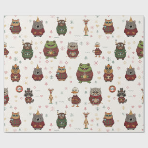 Ugly Sweater Christmas Characters Wrapping Paper