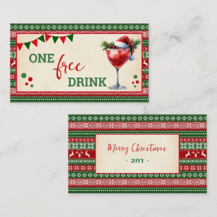 Ugly Sweater Christmas Free Drink Party Ticket