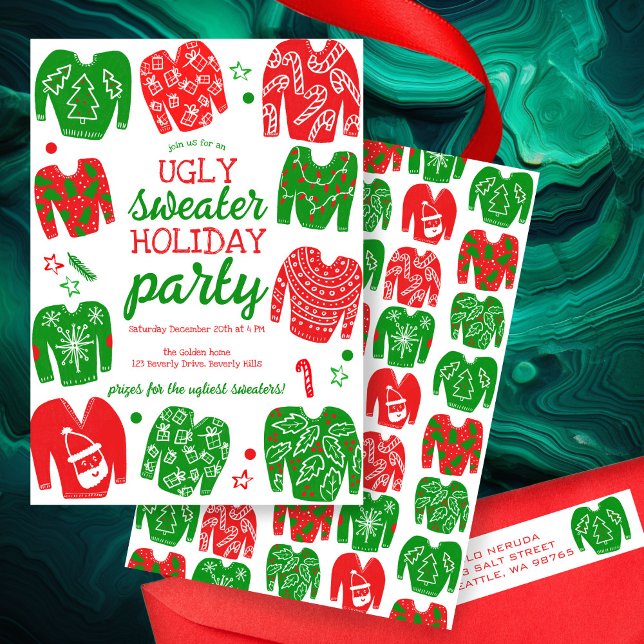 UGLY SWEATER Christmas Holiday Party Cute Custom Invitation (UGLY SWEATER Christmas Holiday Party Cute Custom Invitation
)