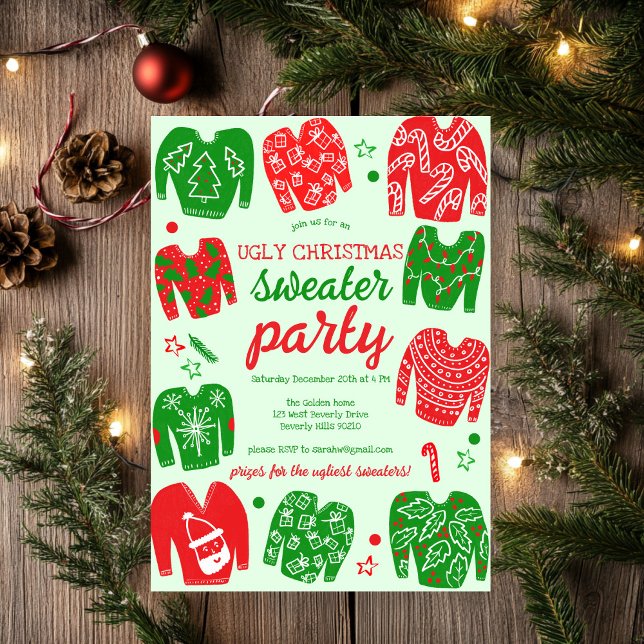 UGLY SWEATER Christmas Holiday Party Cute Custom Invitation (UGLY SWEATER Christmas Holiday Party Cute Custom Invitation
)