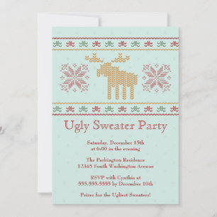 Ugly sweater christmas holiday party invitation
