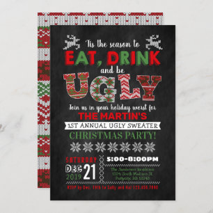 Ugly Sweater Christmas Holiday Party Invitation