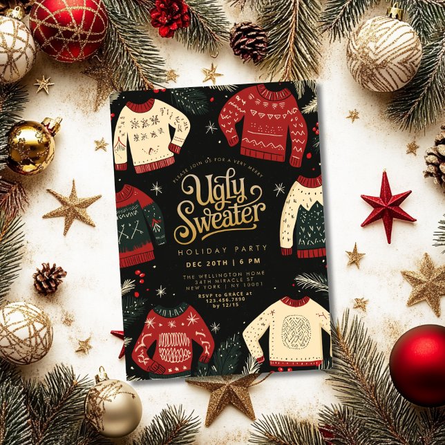 Ugly Sweater Christmas Holiday Party Invitation (Creator Uploaded)