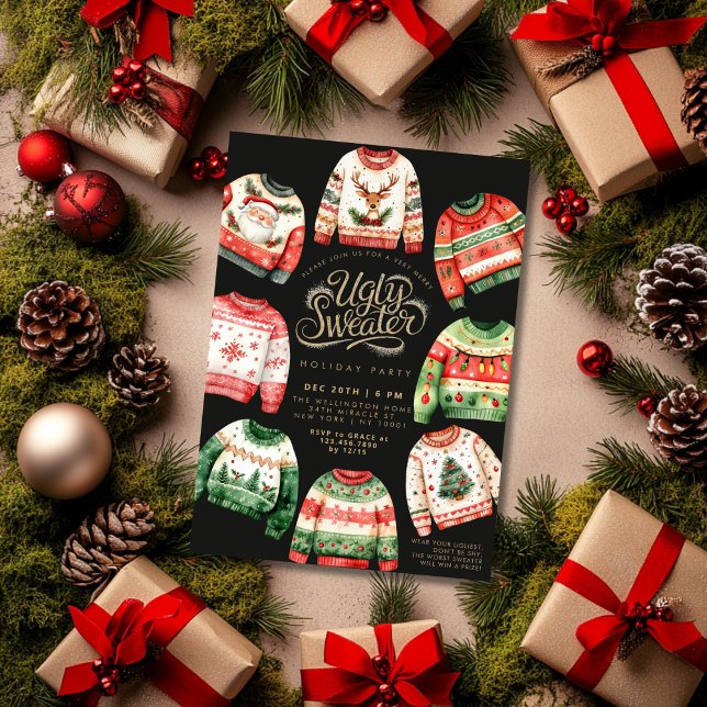 Ugly Sweater Christmas Holiday Party Invitation (Creator Uploaded)