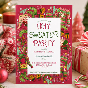 Ugly Sweater Christmas Holiday Party Invitation