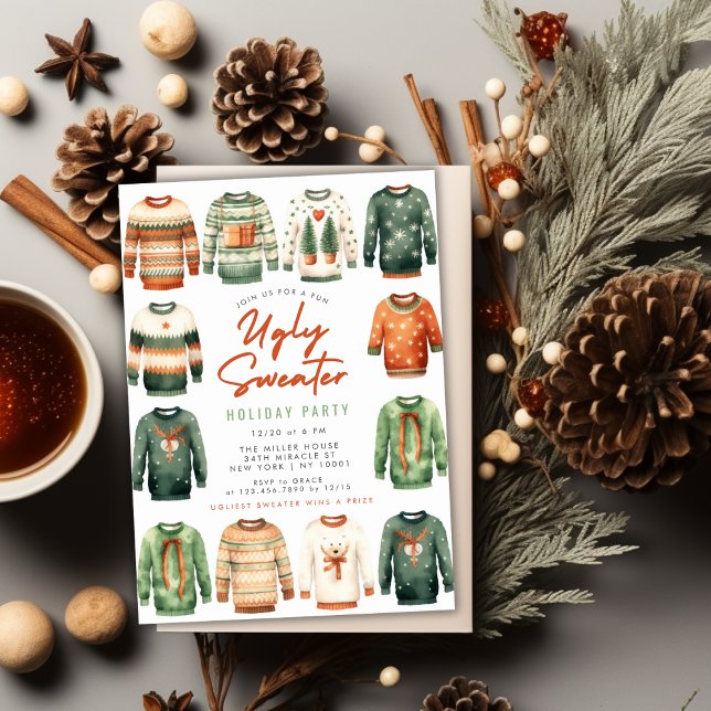 Ugly Sweater Christmas Holiday Party Invitation (Ugly Sweater Christmas Holiday Party Invitation)