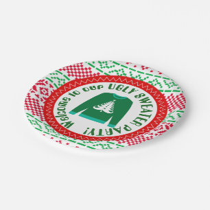 Ugly Sweater Christmas Holiday party paper plate