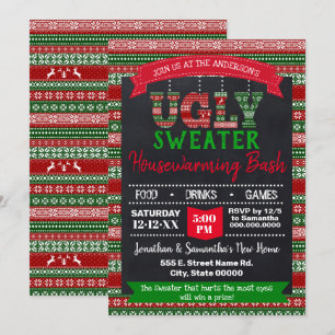 Ugly Sweater Christmas Housewarming Bash Invitation