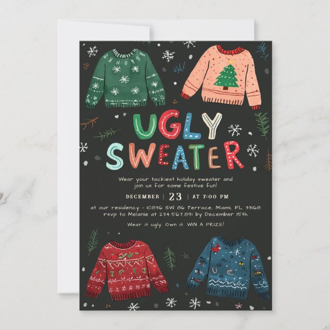Ugly Sweater Christmas Invitation (Front)