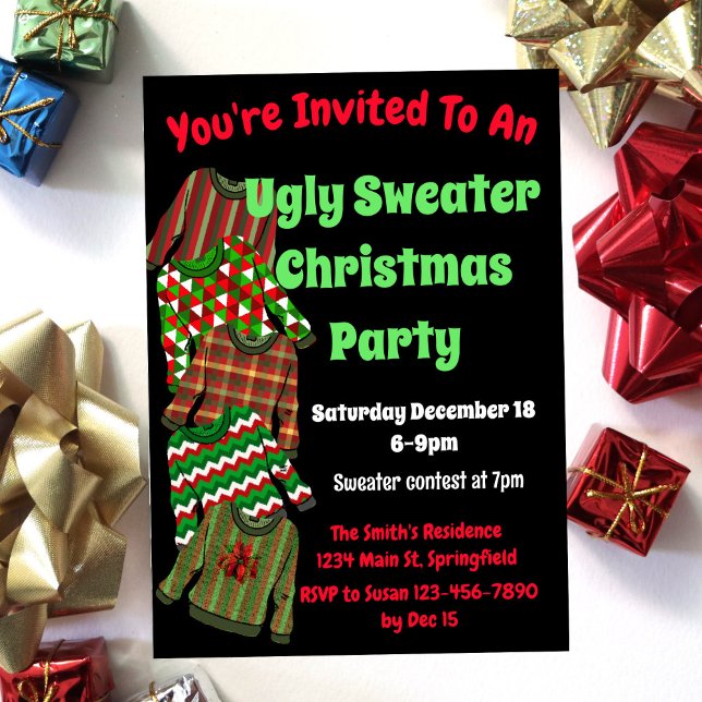 Ugly Sweater Christmas Invite for Holiday Party (Creator Uploaded)