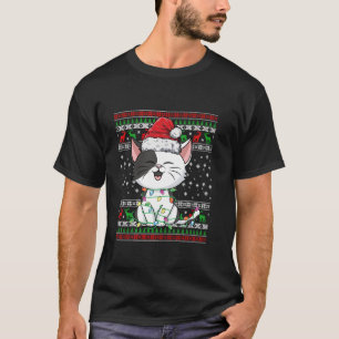 Ugly Sweater Christmas Lights Cat Funny Xmas Men W