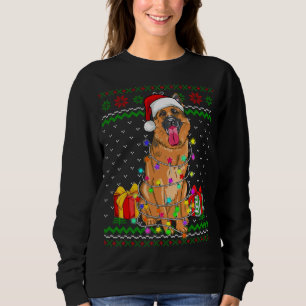 Ugly Sweater Christmas Lights German Shepherd Dog 
