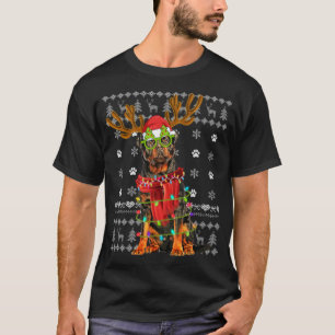 Ugly Sweater Christmas Lights Rottweiler Dog Puppy
