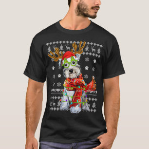Ugly Sweater Christmas Lights Schnauzer Dog Puppy 