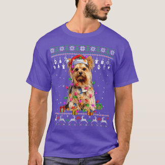 Ugly Sweater Christmas Lights Yorkshire Terrier Do