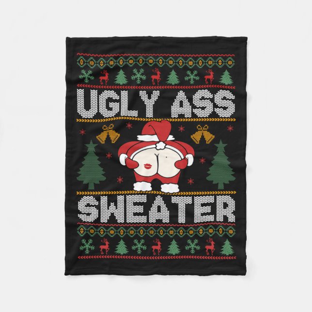 Ugly Sweater Christmas Long Sleeve  Fleece Blanket (Front)