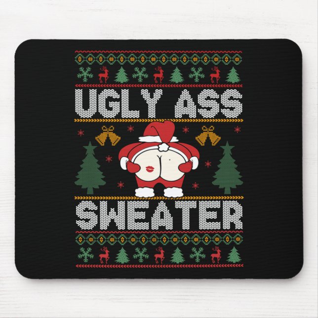 Ugly Sweater Christmas Long Sleeve  Mouse Mat (Front)