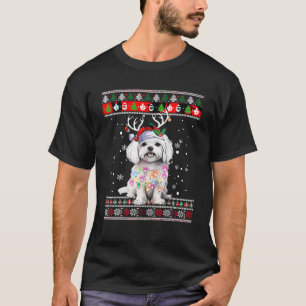 Ugly Sweater Christmas Maltese Dog Puppy Xmas Paja