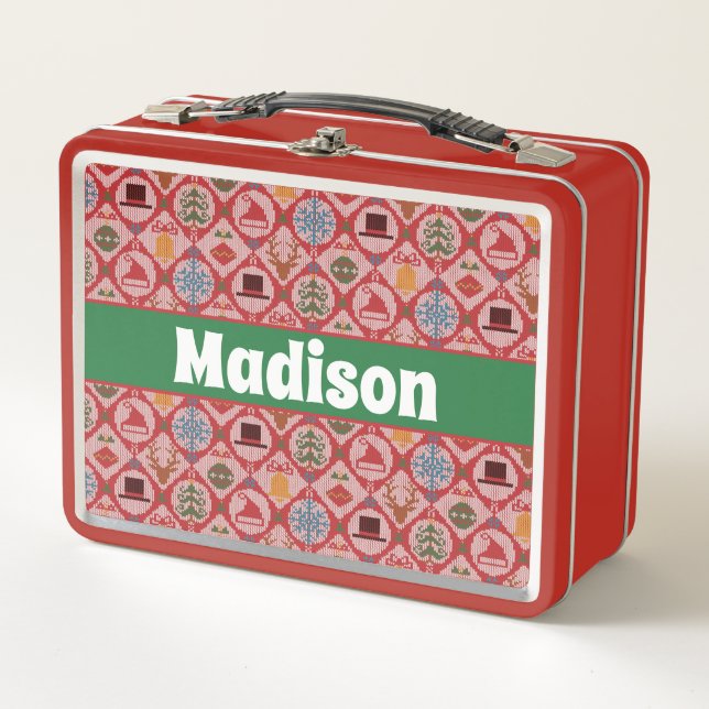 Ugly Sweater Christmas Metal Lunch Box (Front)